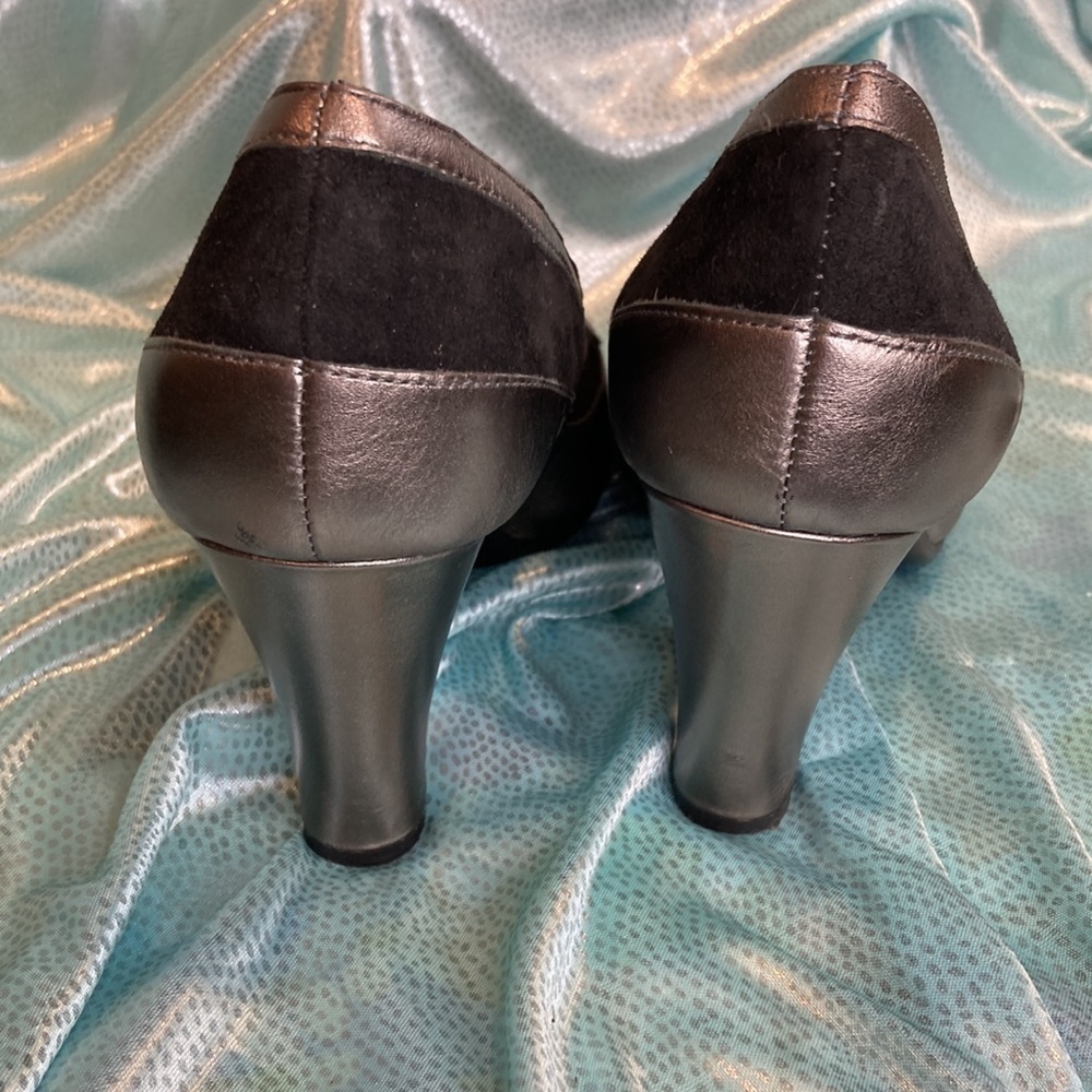 Black and silver peep toe aerosoles. Size 8.5. Great condition.‎ - Picture 5 of 7